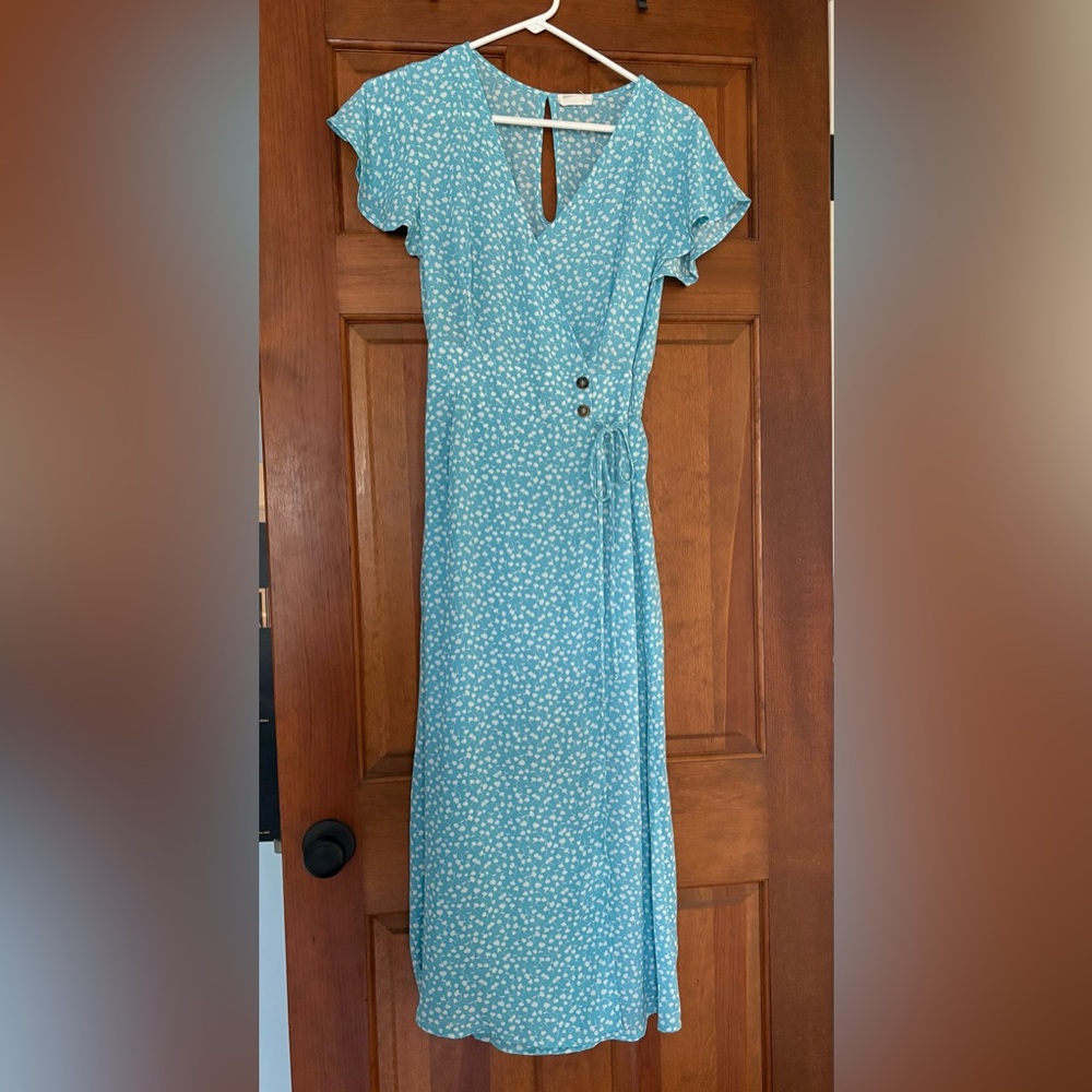Sienna Sky Blue Floral Juniors/Womens Dress